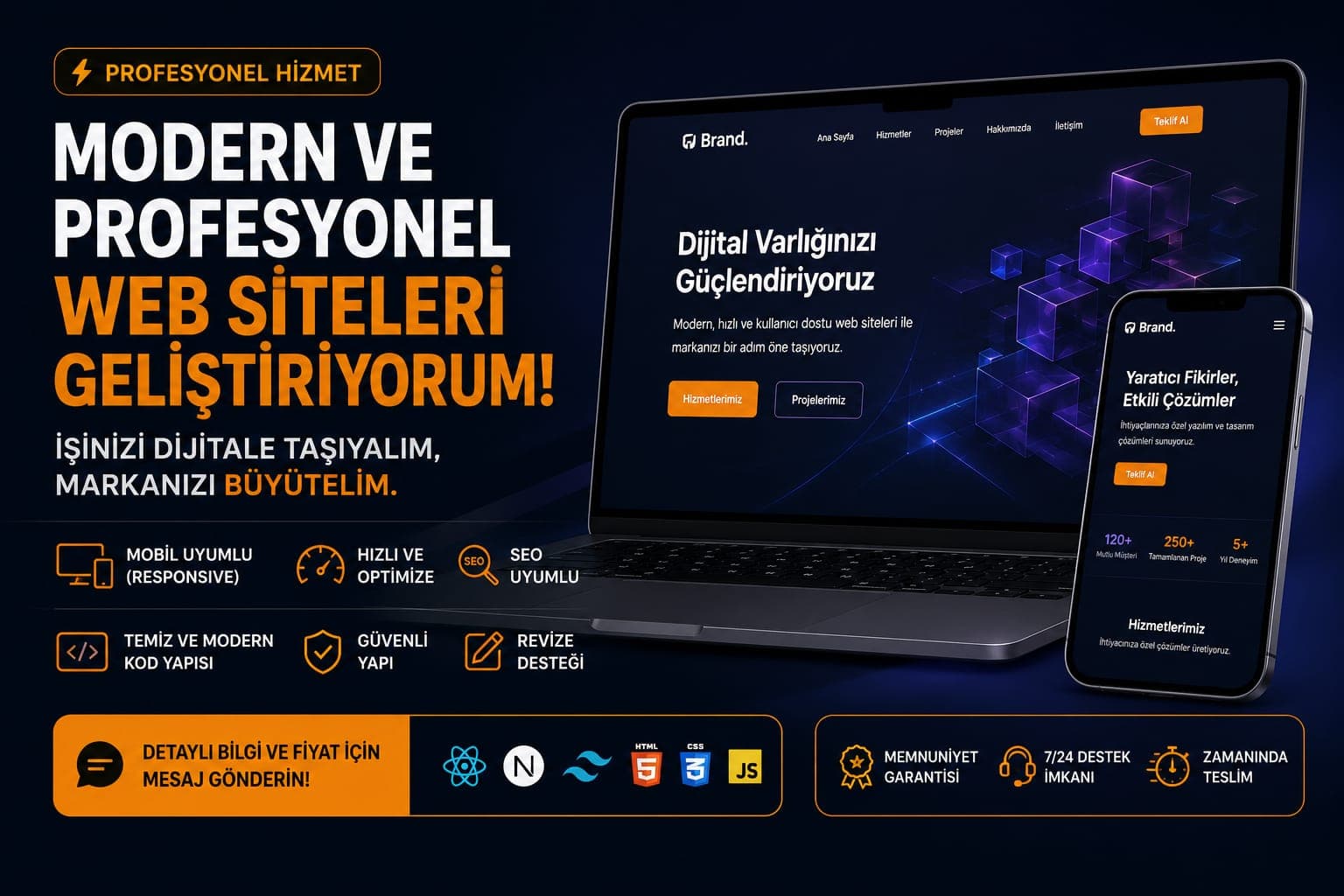Size Özel Kurumsal Web Site Geliştiririm.